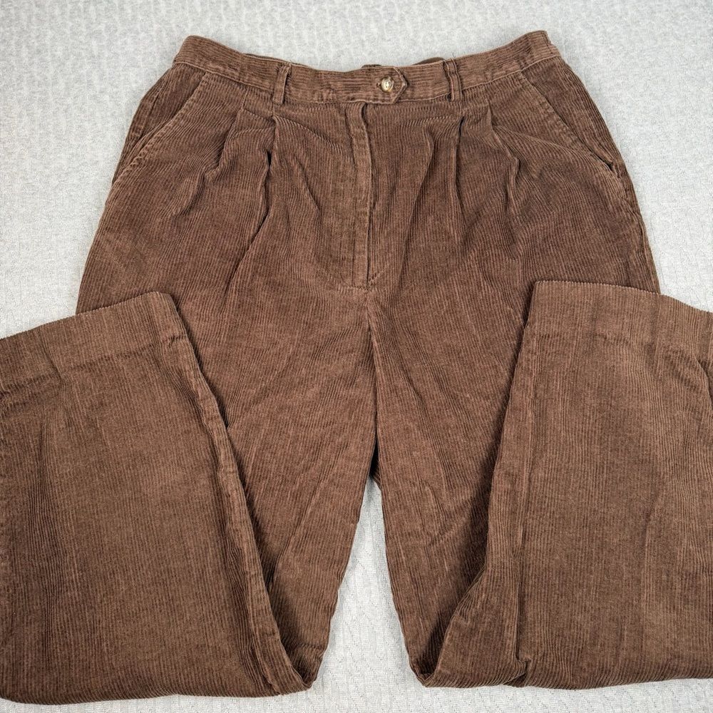 Vintage Talbots Brown Corduroy Pleated Pants, 16, David Brooks